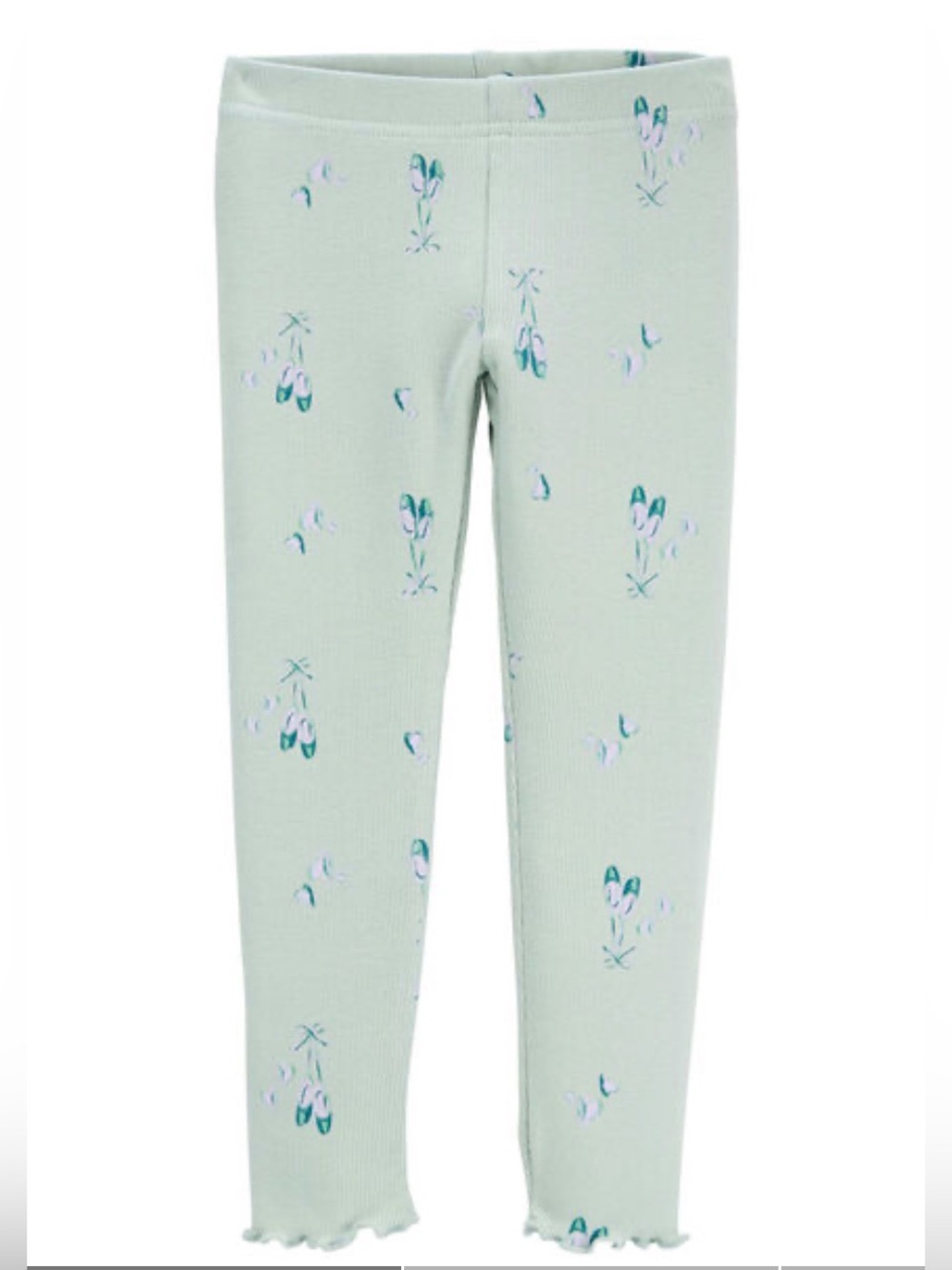 Carter's Mint Green Floral Ballet Print Leggings